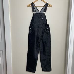 Vintage Hip Hop Y2K Sean John Black Shimmer Denim Overalls Youth 12/14 Adult S